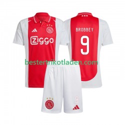 Fußballtrikot Ajax Amsterdam Brian Brobbey 9 Heim Trikot Home 2024-2025 Kurzarm für Kinder