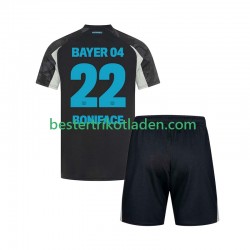 Fußballtrikot Bayer 04 Leverkusen Victor Boniface 22 Ausweich Trikot 3rd 2024-2025 Kurzarm für Kinder