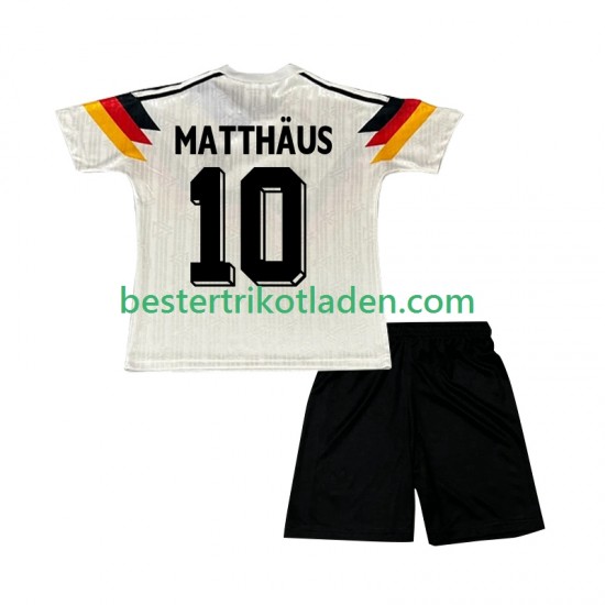 Fußballtrikot Deutschland Matthaus 10 1990 Retro Heim Trikot Home Kurzarm für Kinder
