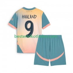 Fußballtrikot Manchester City Haaland 9 Viertes trikot 2024-2025 Kurzarm für Kinder