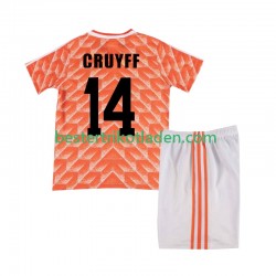 Fußballtrikot Niederlande Cruyff 14 1988 Retro Heim Trikot Home Kurzarm für Kinder