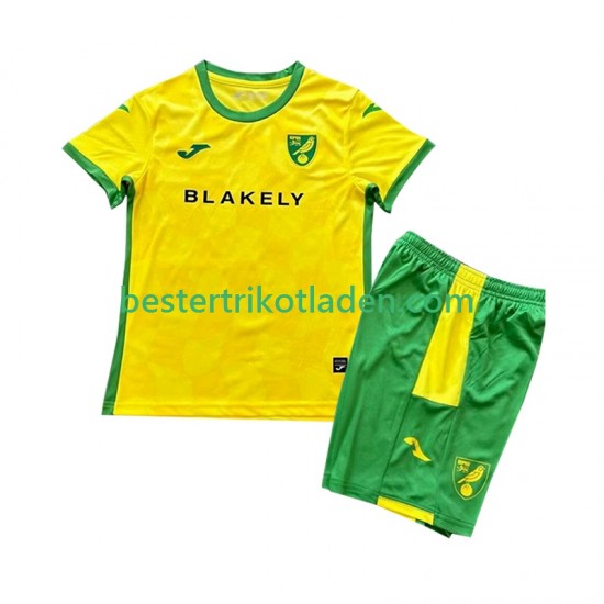 Fußballtrikot Norwich City Heim Trikot Home 2024-2025 Kurzarm für Kinder