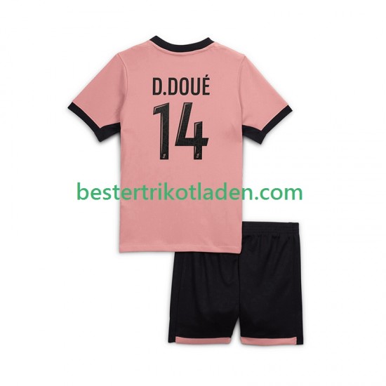Fußballtrikot Paris Saint-Germain Desire Doue 14 Ausweich Trikot 3rd 2024-2025 Kurzarm für Kinder