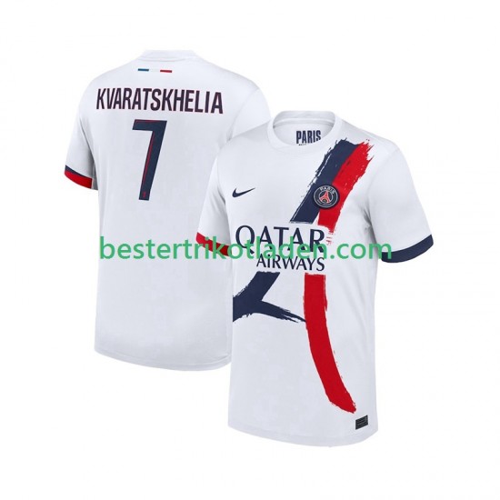 Fußballtrikot Paris Saint-Germain Khvicha Kvaratskhelia 7 Auswärts Trikot Away 2024-2025 Kurzarm für Herren