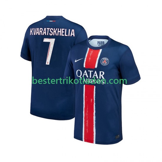 Fußballtrikot Paris Saint-Germain Khvicha Kvaratskhelia 7 Heim Trikot Home 2024-2025 Kurzarm für Herren