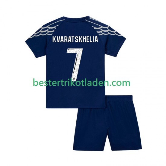 Fußballtrikot Paris Saint-Germain Khvicha Kvaratskhelia 7 Viertes trikot 2024-2025 Kurzarm für Kinder