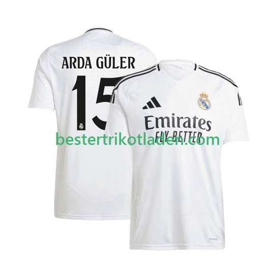 Fußballtrikot Real Madrid ARDA GuLER 15 Heim Trikot Home 2024-2025 Kurzarm für Herren