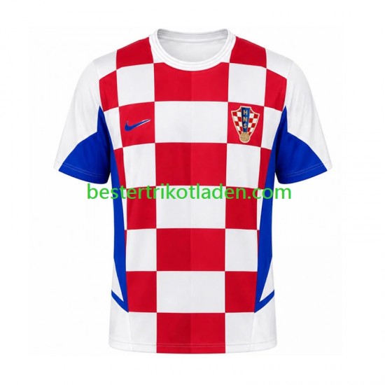 Fußballtrikot Kroatien 2002 Retro Heim Trikot Home Kurzarm für Herren