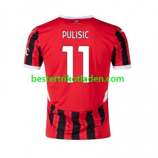 Fußballtrikot AC Mailand Pulisic 11 Heim Trikot Home 2024-2025 Kurzarm für Herren