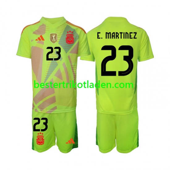 Fußballtrikot Argentinien Emiliano Martinez 23 Torwart Auswärts Trikot Away 2024 Kurzarm für Kinder