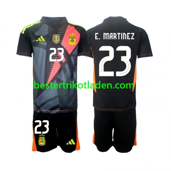 Fußballtrikot Argentinien Emiliano Martinez 23 Torwart Heim Trikot Home 2024 Kurzarm für Kinder