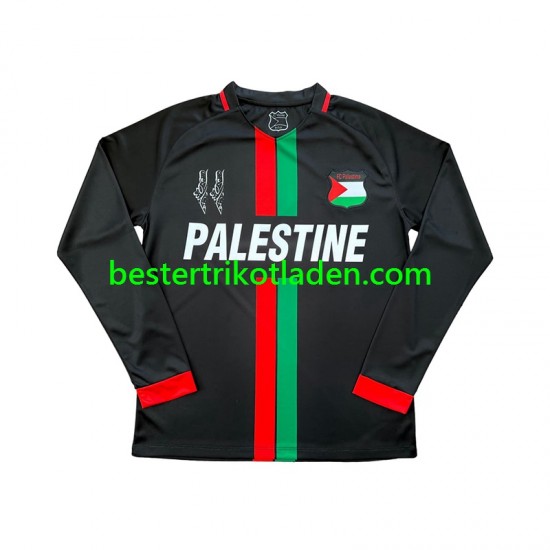 Fußballtrikot Club Deportivo Palestino Center Stripre Heim Trikot Home 2024-2025 Langarm für Herren