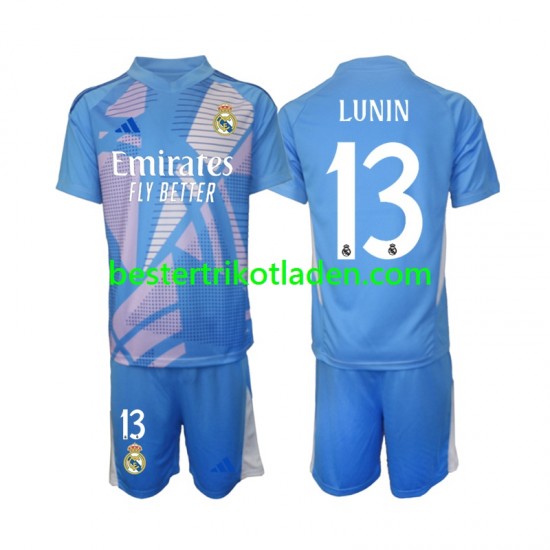 Fußballtrikot Real Madrid Andriy Lunin 13 Torwart Heim Trikot Home 2024-2025 Kurzarm für Kinder