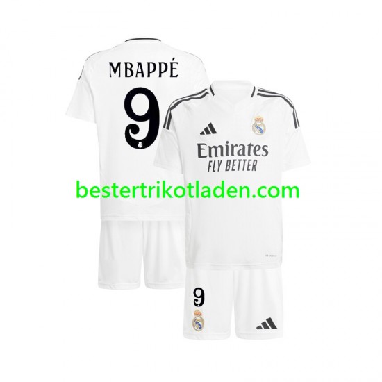 Fußballtrikot Real Madrid Mbappé Kylian 9 Heim Trikot Home 2024-2025 Kurzarm für Kinder