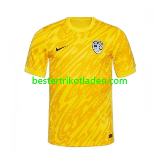 Fußballtrikot Slowenien Torwart Heim Trikot Home Euro 2024 Kurzarm für Herren