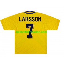 Fußballtrikot Schweden Henrik Larsson 7 Retro Heim Trikot Home 1994 Kurzarm für Herren