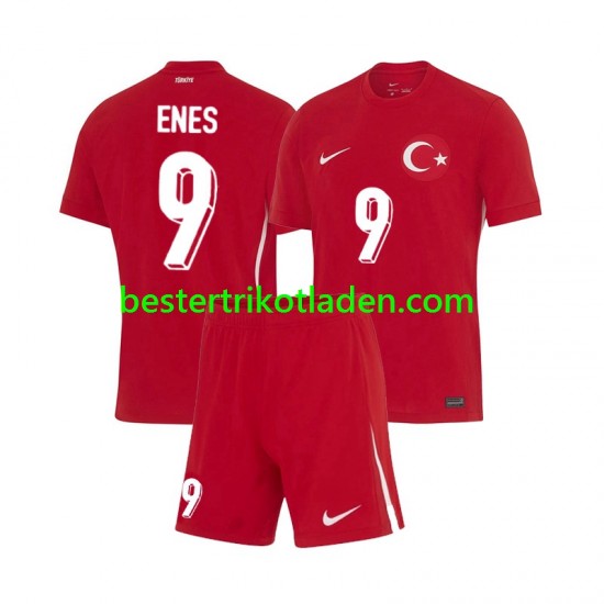 Fußballtrikot Türkei Enes Unal 9 Auswärts Trikot Away Euro 2024 Kurzarm für Kinder