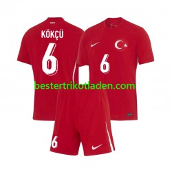 Fußballtrikot Türkei Orkun Kokcu 6 Auswärts Trikot Away Euro 2024 Kurzarm für Kinder