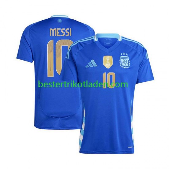 Fußballtrikot Argentinien Lionel Messi 10 Copa America Auswärts Trikot Away 2024 Kurzarm für Herren