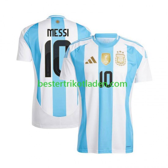 Fußballtrikot Argentinien Lionel Messi 10 Copa America Heim Trikot Home 2024 Kurzarm für Herren