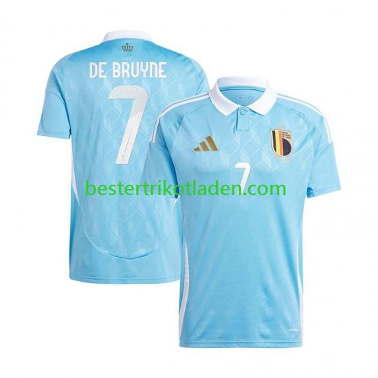 Fußballtrikot Belgien De Bruyne 7 Auswärts Trikot Away Euro 2024 Kurzarm für Herren