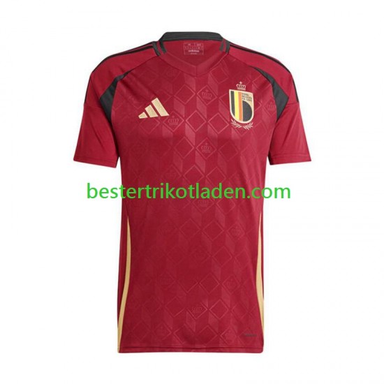 Fußballtrikot Belgien Heim Trikot Home Euro 2024 Kurzarm für Herren