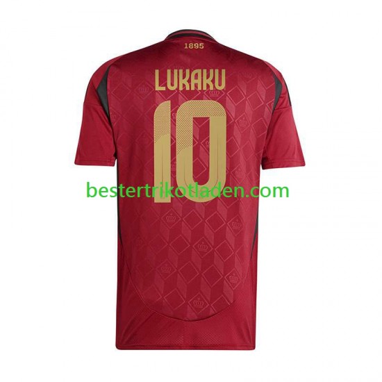 Fußballtrikot Belgien Romelu Lukaku 10 Heim Trikot Home Euro 2024 Kurzarm für Herren