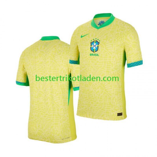Fußballtrikot Brasilien Copa America Heim Trikot Home 2024 Kurzarm für Herren