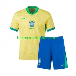 Fußballtrikot Brasilien Copa America Heim Trikot Home 2024 Kurzarm für Kinder