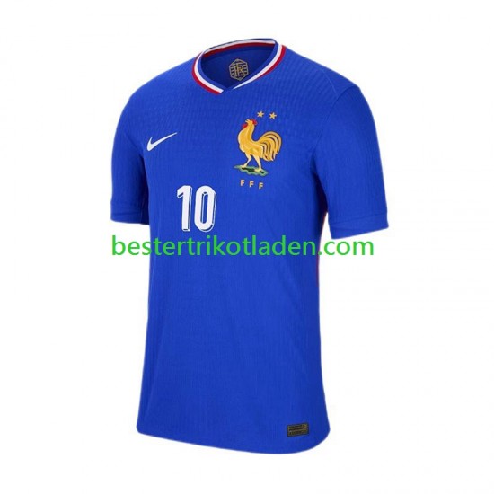 Fußballtrikot Frankreich Mbappé Kylian 10 Heim Trikot Home Euro 2024 Kurzarm für Herren