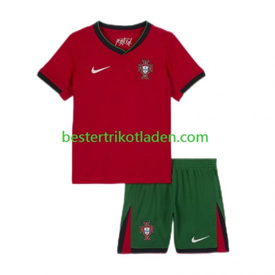 Fußballtrikot Portugal Heim Trikot Home Euro 2024 Kurzarm für Kinder