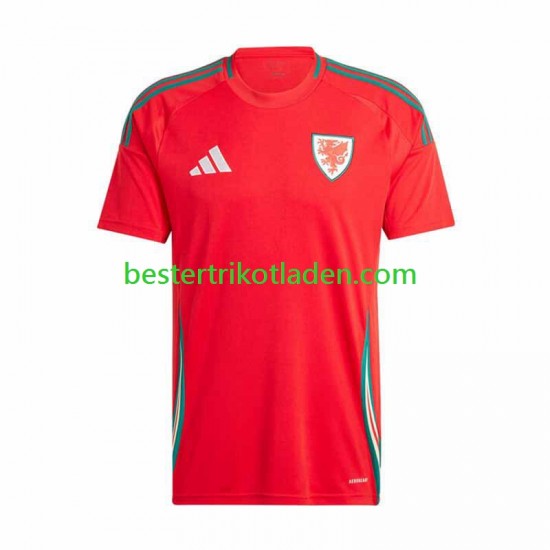 Fußballtrikot Wales Heim Trikot Home 2024 Kurzarm für Herren