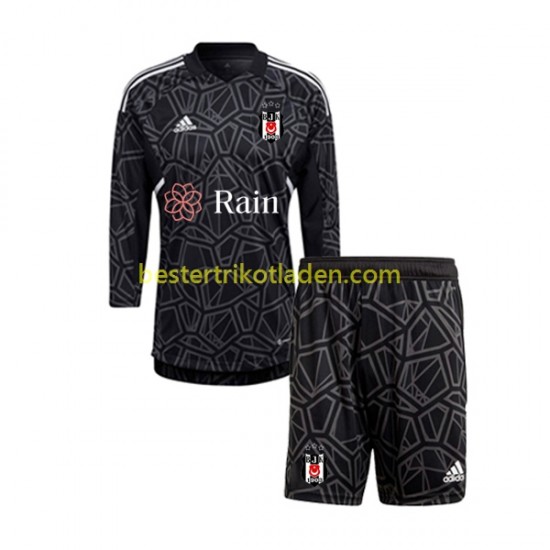 Fußballtrikot Besiktas Torwart Auswärts Trikot Away 2022-2023 Langarm für Kinder