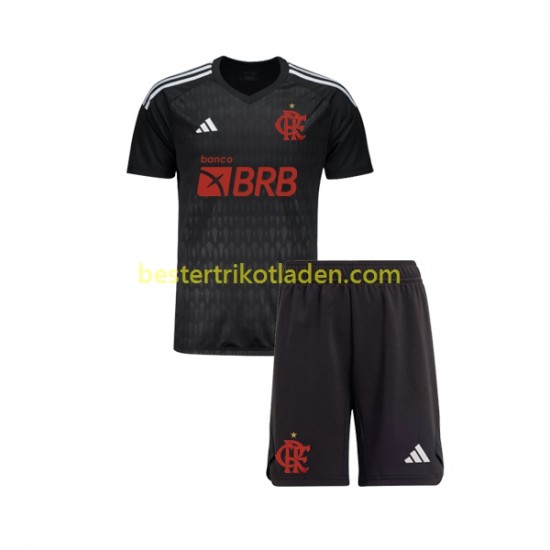 Fußballtrikot CR Flamengo Torwart Auswärts Trikot Away 2023-2024 Kurzarm für Kinder