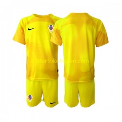 Fußballtrikot Kroatien Torwart Heim Trikot Home WM 2022 Kurzarm für Kinder