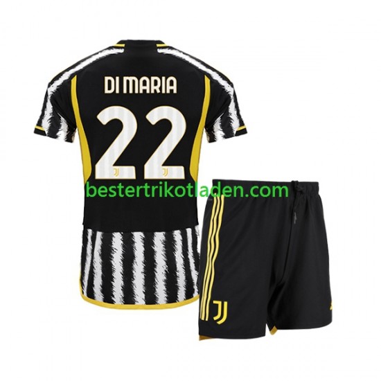 Fußballtrikot Juventus Turin Angel Di Maria 22 Heim Trikot Home 2023-2024 Kurzarm für Kinder
