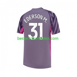 Fußballtrikot Manchester City Ederson Moraes 31 Torwart Auswärts Trikot Away 2023-2024 Kurzarm für Herren