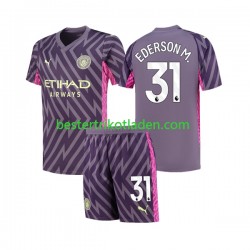 Fußballtrikot Manchester City Ederson Moraes 31 Torwart Auswärts Trikot Away 2023-2024 Kurzarm für Kinder