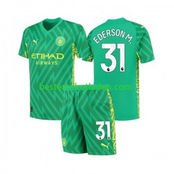 Fußballtrikot Manchester City Ederson Moraes 31 Torwart Heim Trikot Home 2023-2024 Kurzarm für Kinder
