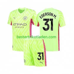 Fußballtrikot Manchester City Ederson Moraes 31 Torwart Ausweich Trikot 3rd 2023-2024 Kurzarm für Kinder