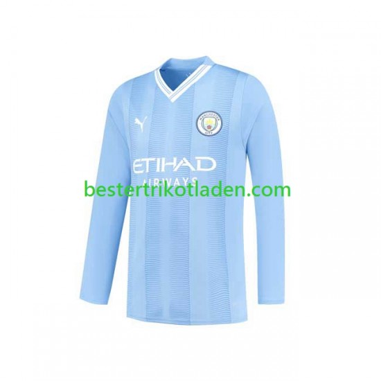 Fußballtrikot Manchester City Heim Trikot Home 2023-2024 Langarm für Herren