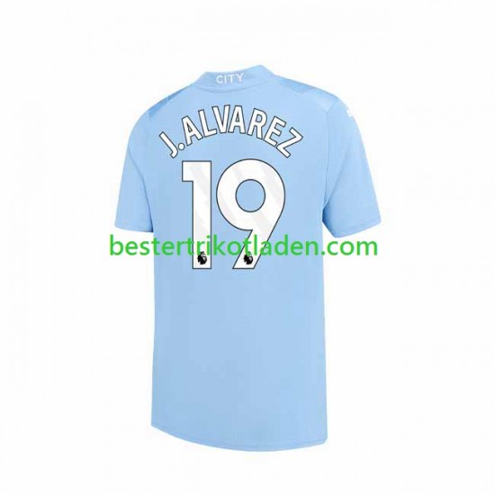 Fußballtrikot Manchester City J. ALVAREZ 19 Heim Trikot Home 2023-2024 Kurzarm für Herren