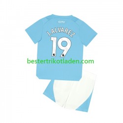 Fußballtrikot Manchester City J. ALVAREZ 19 Heim Trikot Home 2023-2024 Kurzarm für Kinder