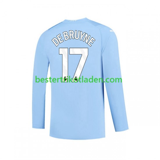 Fußballtrikot Manchester City Kevin De Bruyne 17 Heim Trikot Home 2023-2024 Langarm für Herren