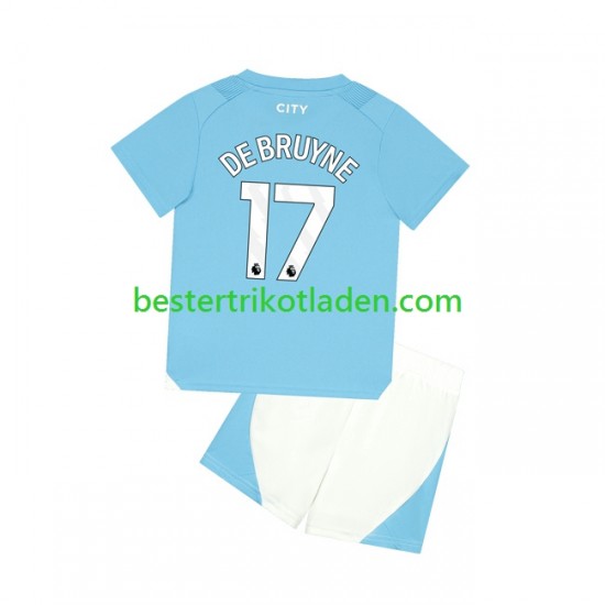 Fußballtrikot Manchester City Kevin De Bruyne 17 Heim Trikot Home 2023-2024 Kurzarm für Kinder