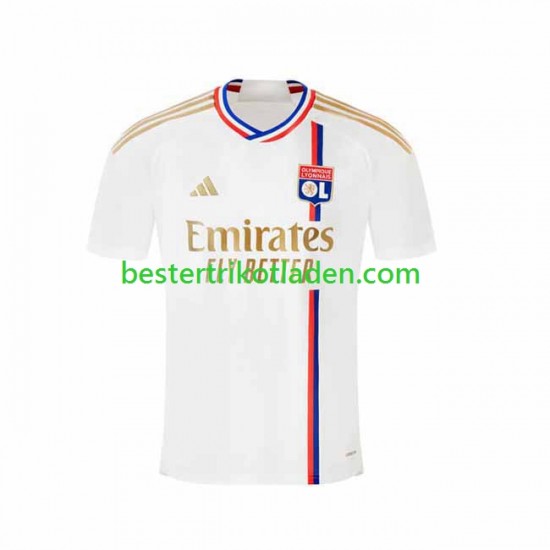 Fußballtrikot Olympique Lyon Heim Trikot Home 2023-2024 Kurzarm für Herren