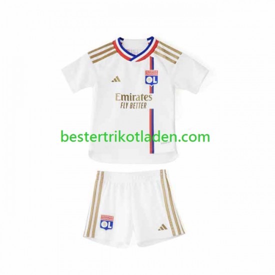 Fußballtrikot Olympique Lyon Heim Trikot Home 2023-2024 Kurzarm für Kinder