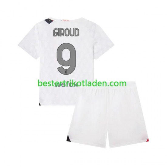 Fußballtrikot AC Mailand Olivier Giroud 9 Auswärts Trikot Away 2023-2024 Kurzarm für Kinder