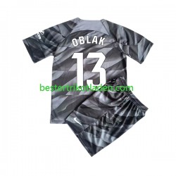 Fußballtrikot Atlético Madrid JAN OBLAK 13 Torwart Heim Trikot Home 2023-2024 Kurzarm für Kinder
