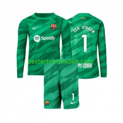 Fußballtrikot FC Barcelona Ter Stegen 1 Torwart Heim Trikot Home 2023-2024 Langarm für Kinder